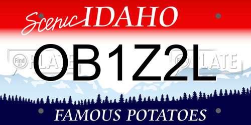 OB1Z2L Idaho License Plate
