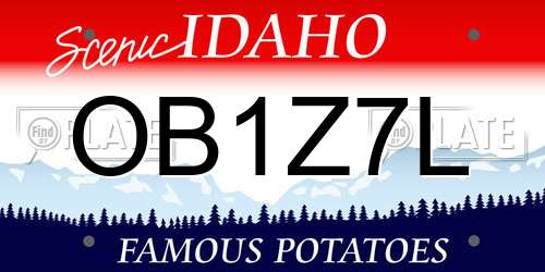 OB1Z7L Idaho License Plate