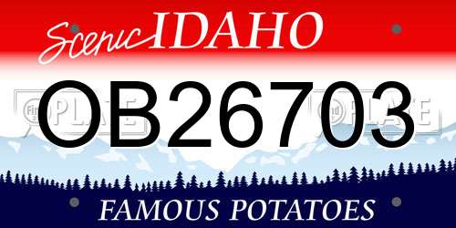 OB26703 Idaho License Plate