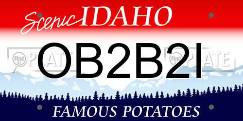 OB2B2I Idaho License Plate