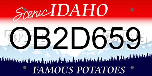 OB2D659 Idaho License Plate