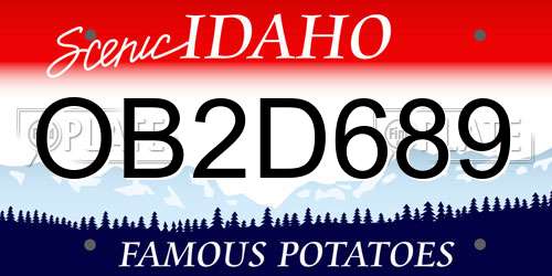 OB2D689 Idaho License Plate