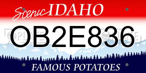 OB2E836 Idaho License Plate