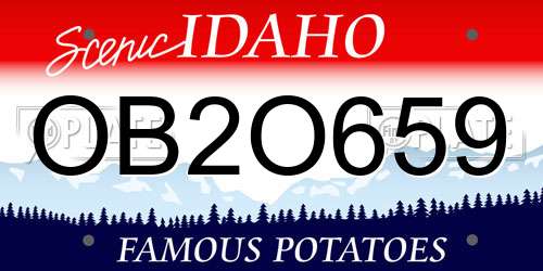 OB2O659 Idaho License Plate