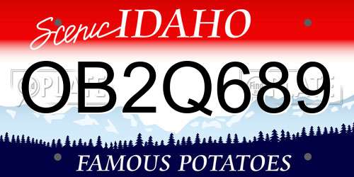 OB2Q689 Idaho License Plate