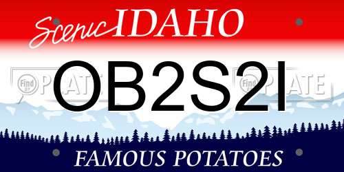 OB2S2I Idaho License Plate