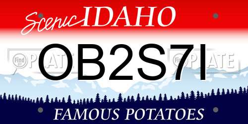OB2S7I Idaho License Plate