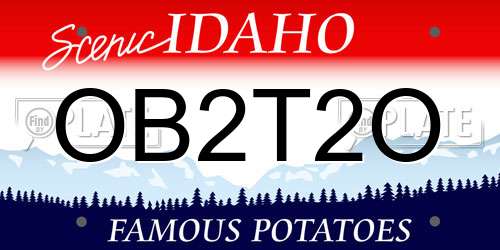 OB2T2O Idaho License Plate
