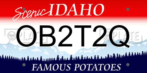 OB2T2Q Idaho License Plate