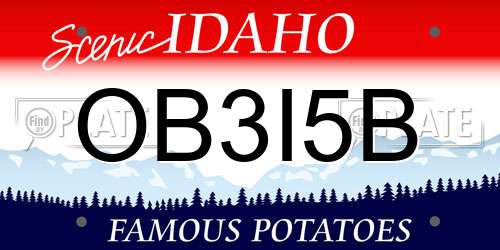 OB3I5B Idaho License Plate