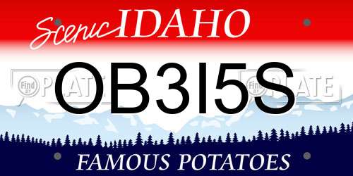 OB3I5S Idaho License Plate