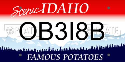 OB3I8B Idaho License Plate