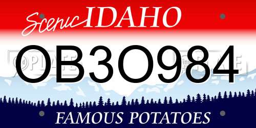 OB3O984 Idaho License Plate
