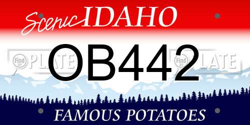 OB442 Idaho License Plate