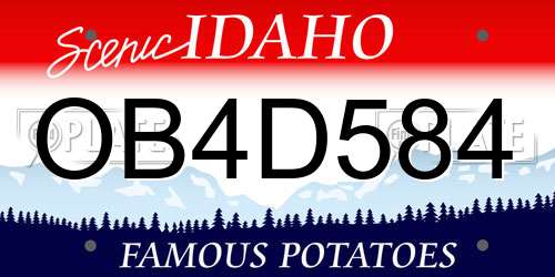 OB4D584 Idaho License Plate