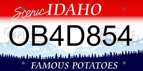 OB4D854 Idaho License Plate