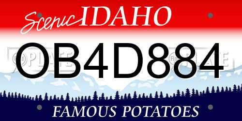OB4D884 Idaho License Plate