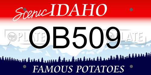 OB509 Idaho License Plate