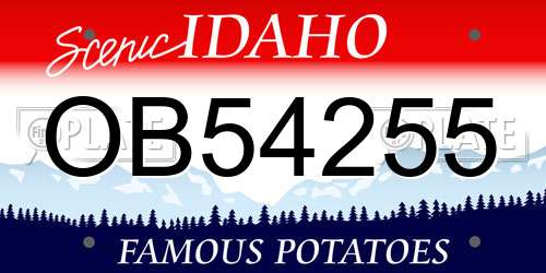 OB54255 Idaho License Plate