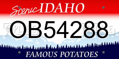 OB54288 Idaho License Plate