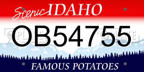 OB54755 Idaho License Plate