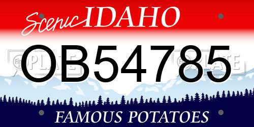 OB54785 Idaho License Plate