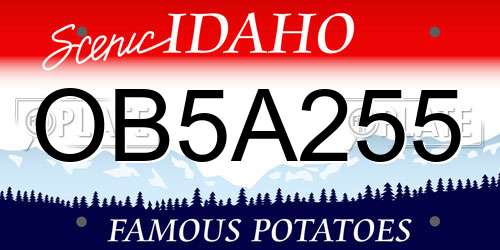 OB5A255 Idaho License Plate