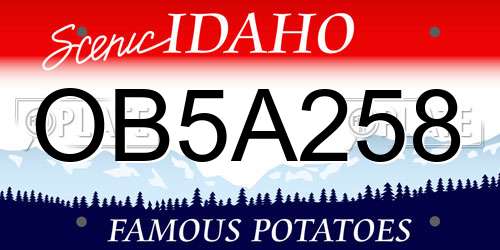 OB5A258 Idaho License Plate