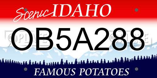 OB5A288 Idaho License Plate