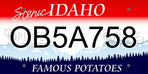 OB5A758 Idaho License Plate