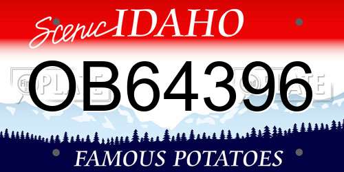 OB64396 Idaho License Plate