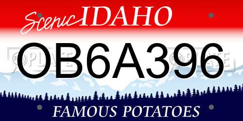 OB6A396 Idaho License Plate