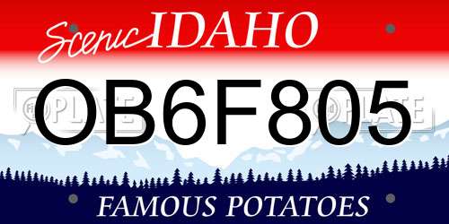 OB6F805 Idaho License Plate