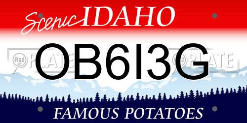 OB6I3G Idaho License Plate