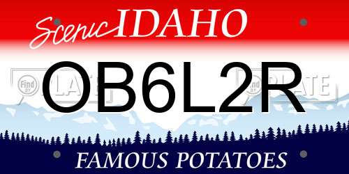 OB6L2R Idaho License Plate