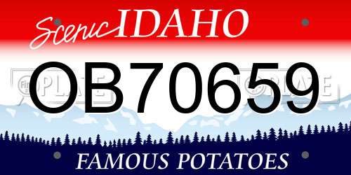 OB70659 Idaho License Plate
