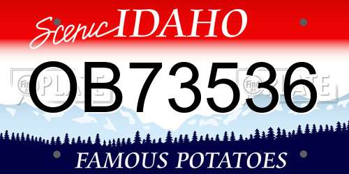 OB73536 Idaho License Plate