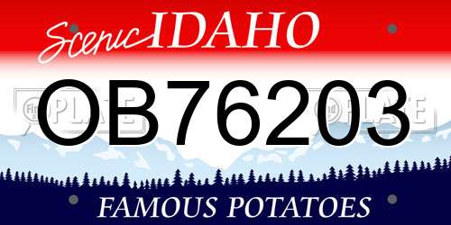 OB76203 Idaho License Plate