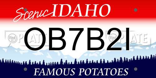 OB7B2I Idaho License Plate