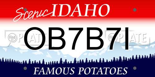 OB7B7I Idaho License Plate