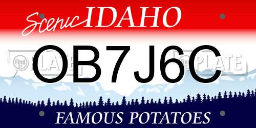 OB7J6C Idaho License Plate
