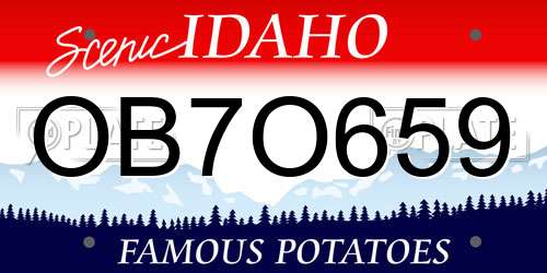 OB7O659 Idaho License Plate