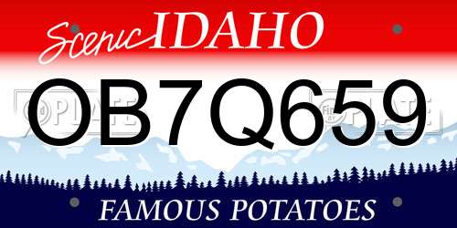 OB7Q659 Idaho License Plate