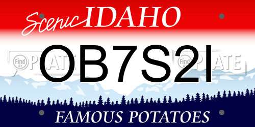 OB7S2I Idaho License Plate