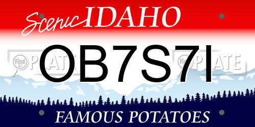 OB7S7I Idaho License Plate