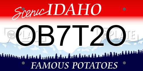 OB7T2O Idaho License Plate