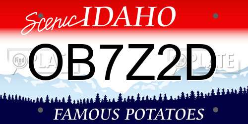 OB7Z2D Idaho License Plate