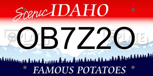 OB7Z2O Idaho License Plate