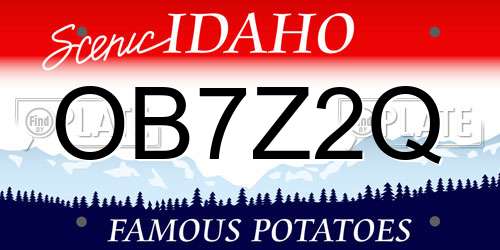 OB7Z2Q Idaho License Plate