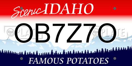 OB7Z7O Idaho License Plate